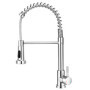 Robinet Cuisine,Mitigeur à Ressort avec Douchette Extractible, Robinetterie Robuste 2 Modes,Monocommande Eau Chaude & Froide, Fl