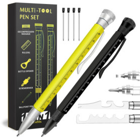 Yolistar Cadeau Homme,Stylo Multifonction 14 en 1,design original stylo à outils ménager,Idee Cadeau Fete des Peres,Cadeau Anniv