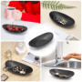 MumdoYAL Noir Plateau décoratif，21x11cm，Vassoio Ovale，Vide Poche Entree，Vide-Poche d'entrée pour Les clés de Couloir, Les Bols à