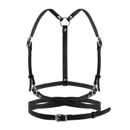 Berkelen Punk Taille Harnais Ceinture en Cuir pour Femmes Filles, Noir Corps Poitrine Chaîne Goth Gilet Ceinture Réglable Bijoux