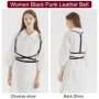 Berkelen Punk Taille Harnais Ceinture en Cuir pour Femmes Filles, Noir Corps Poitrine Chaîne Goth Gilet Ceinture Réglable Bijoux