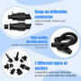 WEFHEF Tuyau de Gonflage 1m avec 7 Pcs Buses à Clapet Adaptateur Tuyau Gonflage Kayaks Adaptateur Pompe Gonflable Adaptateur Gon