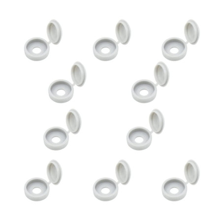 Capuchons de Couvercle à Vis, 10 Pcs Bouchon à Vis, Cache Vis à Charnière, Couvercles à Vis, Couvercles à Bouton, pour Meubles, 