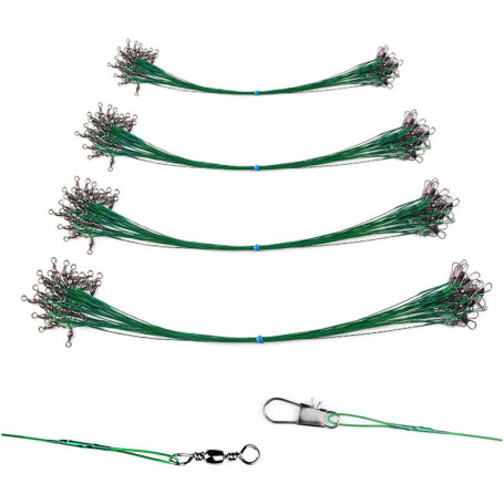 80 Pcs Câbles de Pêche, Fil de Pêche en Acier Inoxydable, Bas de Ligne Pêche, pour la pêche, la Pêche Toutes Sortes de Poissons,