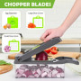 Coupe Legumes Multifonctions,16 En 1 Coupe Legumes Manuel,Decoupe Legumes avec 8 Lames Réglable,Coupe Legume pour Oignons Tomate