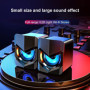 Etlephe Enceinte PC,Haut-Parleurs De Jeu avec Lumières LED Froides,USB Volume Contrôle, Enceintes Gaming Son Stéréo 3,5 mm Encei