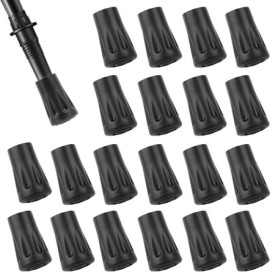 20 Pcs Protecteur en Caoutchouc Embouts pour bâtons de Marche Nordique, Rechange en Embout Baton de Marche, Embout bâtons de ran