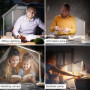 Vinabo Lampe de Bureau LED, 3 Luminosité 3 Couleurs Lampe Bureau, Protection des Yeu Lumiere Bureau USB pour Lire Étude Portable