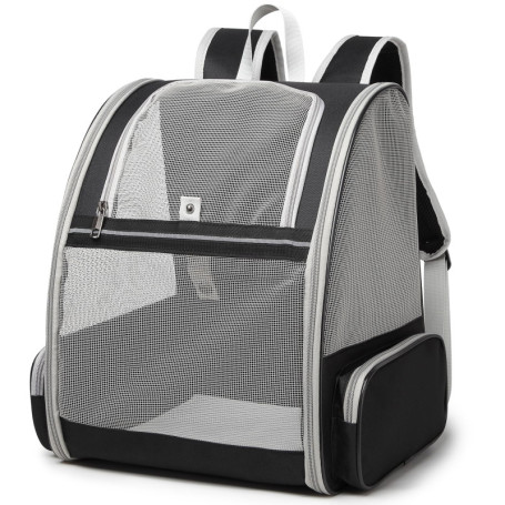 Sac à dos pour chats chiens, boîte de transport respirant, pour promenade, randonnée, sac léger et élégant avec sac de rangement