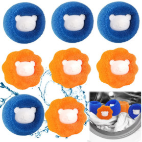 KAYEF 8 Piece Washing Machine Hair Cleaner, Anti Hair Label, Pet Dehairer est utilisé pour enlever les poils d'animaux et ramass