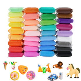 KAYEF Kit de 24 couleurs, pâte à modeler, pâte polymère autodurcissante avec outils de modelage, convient aux conceptions de mod