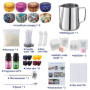JOTOL Kit de Fabrication de Bougies Bricolage DIY, avec Descriptif, Inclure 4 Paquets de Cire de Soja,8 Boîtes de Pots,80 Mèches