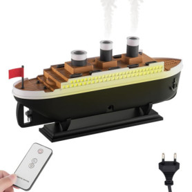 Mini Humidificateur d'air, Humidificateur Brume à Modèle de Bateau, 2 Modes, Minuterie, 250ml Diffuseur Chambre avec Lumières Co