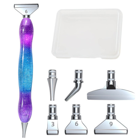 Ensemble de Stylos de Peinture Diamant, Accessoires et Outils de Fabrication Artisanale de Peinture Diamant 5D, avec 6 Embouts d