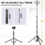 Victiv 224cm Haute Trepied Smartphone, Trépied Téléphone en Aluminium avec Col de Cygne Réglable, Télécommande, Support Telephon