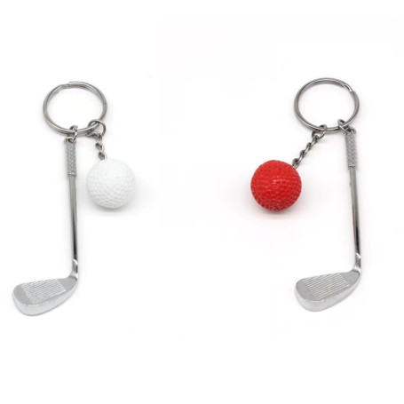 Porte-clés,2 pièces porte-clés de golf,Trousseau De Golf Cadeau,Golf Racket Keychain,Sport Porte-clés,porte-clés en métal,Porte-