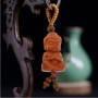 Porte-clés Bouddha,2 pièces Petite Porte-clés Bouddha en Bois Porte-Bonheur Talisman Chakra Yoga Cadeau Figurine,Mini Bouddha Po