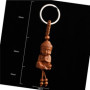 Porte-clés Bouddha,2 pièces Petite Porte-clés Bouddha en Bois Porte-Bonheur Talisman Chakra Yoga Cadeau Figurine,Mini Bouddha Po