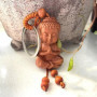 Porte-clés Bouddha,2 pièces Petite Porte-clés Bouddha en Bois Porte-Bonheur Talisman Chakra Yoga Cadeau Figurine,Mini Bouddha Po