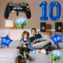 Liitata Jeu vidéo 10e anniversaire décoration garçon gamer anniversaire fête numéro 10 ballons aluminium bleu grande manette de 
