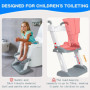 UCAMP Reducteur Toilette Enfant,Réducteur WC avec Marches,Rehausseur Toilette Enfant avec PU-Coussin,Siège de Toilette Enfant Ré