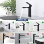 HOMELODY Robinet Lavabo Noir Mitigeur Salle de Bain Robinet Vasque Mitigeur Lave Main eau chaude et froide Robinetterie Acier in