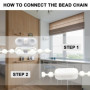 Chainette Store Enrouleur de 5 Mètres, Cordon de Chaîne à Perles avec 10 Connecteurs d'Accouplement de Store pour Remplacement d