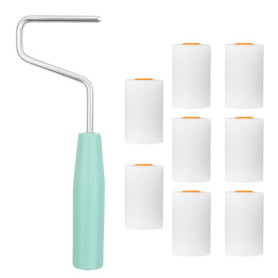 9 pièces kit rouleau peinture,avec 8 Manchons petit rouleau peinture,petit rouleau peinture,Poignée antidérapante, Pour Décorati