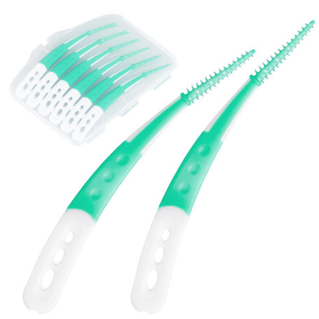 12 Pcs Brossettes Interdentaire avec Boîte en Plastique,Cure Dent Plastique Soft Silicone Brosse à Dents,Brossettes Interdentair