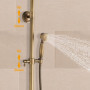 AIMOYO Colonne de Douche Laiton Antique Ensemble de Douche Monocommande, Système de Douche Rétro Doré, Mitigeur Douche Colonne H