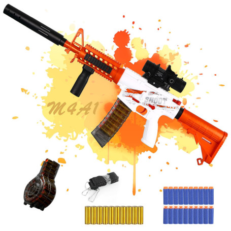 SK MISS Pistolet Jouet pour Enfants, Pistolet Jouet Electrique avec kit Daccessoires, Pistolet Mitraillette Enfant Sniper Blaste
