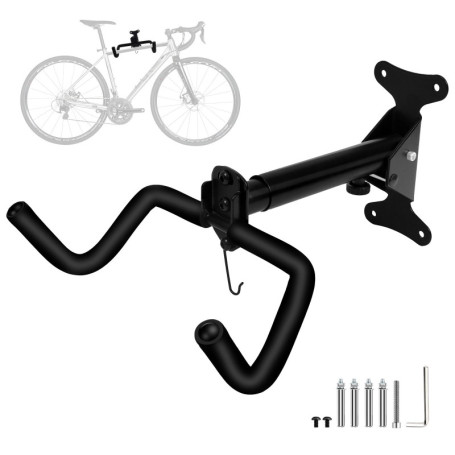 WUFANC Porte Velo Mural - Support Velo Mural Fabriqué En Métal Solide, Antirouille Et Peut Supporter 22 KG, Direction D'angle Ré
