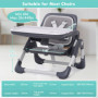 Chaise Haute BeBe Rehausseur Chaise Enfant Pliable Chaise Bebe Table Siège Rehausseur de Voyage avec Réglable en Hauteur et Harn