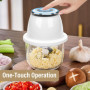 Mini Hachoir Électrique 350ml Hachoir Rechargeable USB Mini Hachoir Oignon pour Oignon Ail Viande Légumes etc Mini Hachoir Alime