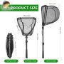 BNGXR Épuisette Pêche Pliable, Caoutchouc Filet Téléscopique Landing Net Antirouille Alliage D'aluminium Nylon Filet de Pêche 95