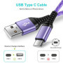 Cable USB C Charge Rapide, [1M+1M+2M] Chargeur Type C Câble USB A vers USB C pour Samsung Galaxy S25 S24 Ultra S23 FE S22 S21 A5