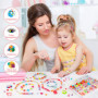 WEVOL 700+pcs Perles pour Bracelet, Kit Perles Fabrication Bijoux Enfant Jouets Filles de 5 à 12 Ans, Coffret Perles Cadeaux de 