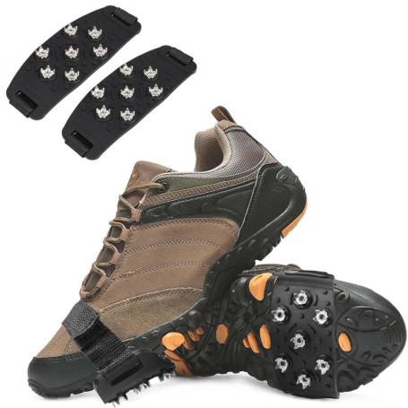 Crampons pour chaussures, crampons à glace pour bottes avec 7 pointes de chaussures, crampons à neige antidérapants, crampons de