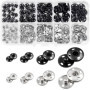 80 Ensembles de Boutons Pression à Coudre, 4 Tailles Boutons-Pression en Métal (6mm 7,5mm 8,5mm 12mm) Boutons Couture pour Vêtem