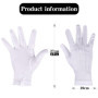 MATORD Gants Blancs Surpiqués en Nylon - 2 Paires Avec Boutons Pression pour Policier, Formel Smoking, Inspection de Bijoux