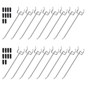 Ysmorla 20 Pièces Crochets pour Panneaux Perforés, Crochet Simple Ensemble Panneau Perforé Crochets Muraux Métal pour Étagères d