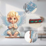 DCIDBEI DIY Broderie Diamant Objets de Décoration Diamond Painting Statues Décoratives, Puzzle Diamant Petit Ange Blond, BRICOLA