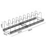 Porte-casseroles Support Extensible, Organiseur/rang de Poêle avec 10 Compartiments Réglables, rangement cuisine pour Les Ustens