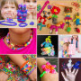 LUZOON 15000+ Elastique Bracelet Enfant Kit XXL, 45 Couleurs Loom Bands Enfant Boite de Rangement à 3 Couches Bricolage Élastiqu