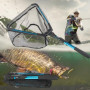 katmerio Épuisette de pêche, épuisette télescopique en caoutchouc, épuisette pliable, épuisette télescopique, filet de pêche pou