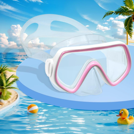 mizikuu Masque de plongée, Mask Panoramique pour Enfants Lunettes Plongée en Verre Trempé Boucles à Ajustement Rapide Masque de 