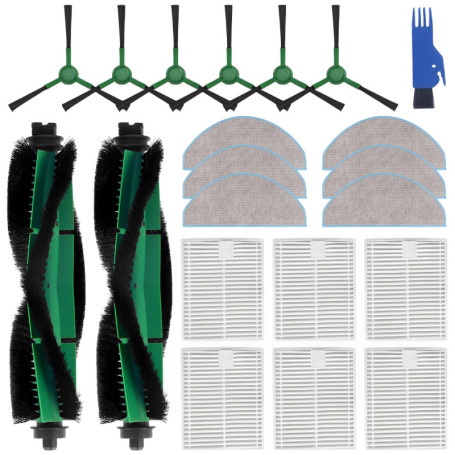 SOBEAU Accessoires pour iRobot Roomba Y0110/ Y0112/ Y0140 Aspirateur, 2 Brosse Principale, 6 Filtres HEPA, 6 Brosses Latérales, 