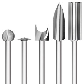 Jeu de Outils de Sculpture sur Bois pour Dremel, 5 Pièces Différents Mèches de Sculpture sur Bois avec Tige de 1/8 pouces pouces