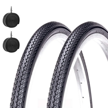 2 pneus Kenda 26 x 1 3/8 (37-590) + chambres à air pour vélo de ville adulte vintage
