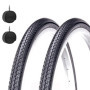 2 pneus Kenda 26 x 1 3/8 (37-590) + chambres à air pour vélo de ville adulte vintage